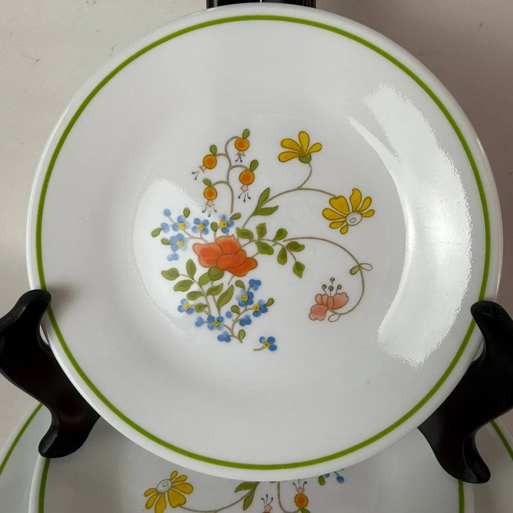 Corelle Corning Wildflower Lot 10 Salad Lunch Dessert Plates Vintage Floral